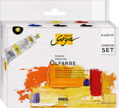 SOLO GOYA Feinste Künstler-Ölfarben Starter Set 6 x 20 ml
